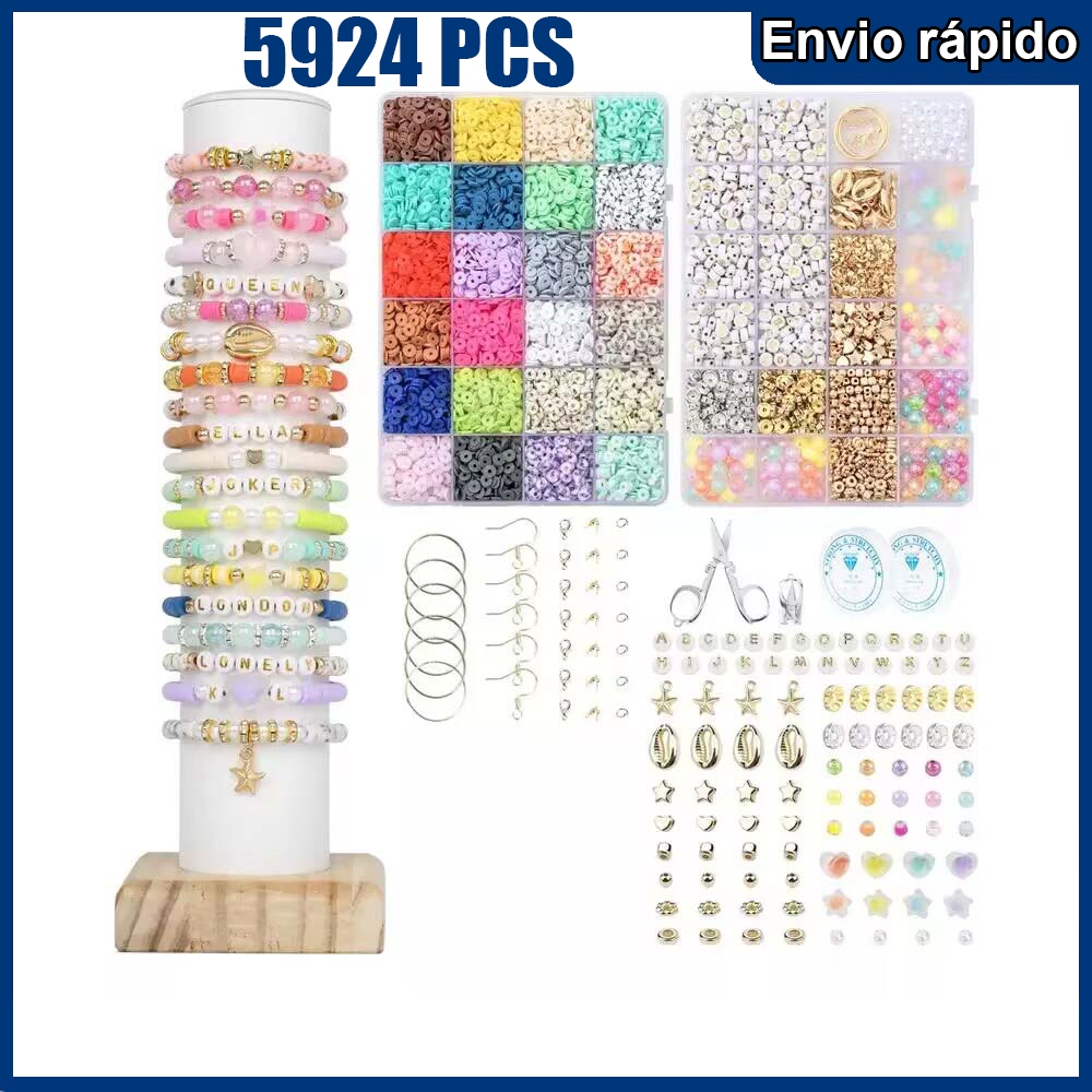 5924pcs letras contas coloridas conjunto de Kit de ferramentas para fazer pulseira