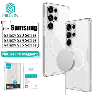 Nillkin Capa Magnética Samsung Galaxy S25 Ultra S25+ S24 Ultra S23 Ultra Transparente Airbag À Prova De Choque Traseira em Oferta na Shopee