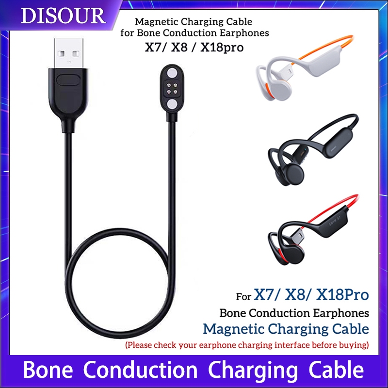 Fones De Ouvido De Condução Óssea Cabo De Carregamento Magnético Para X7/X8/X18pro Natação Fone Com Transmissão De Dados