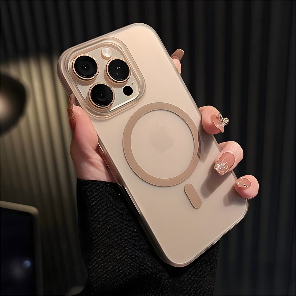 Nova capa de telefone ultrafina Magsafe fosca para iPhone 11 12 13 14 15 16 Pro Max Plus capa rígida anti-impressão