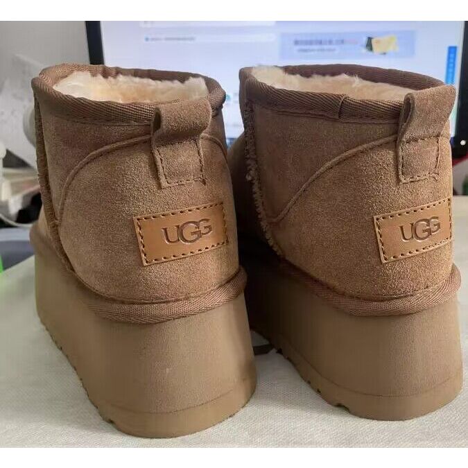 Botas De Neve De Inverno Australianas Femininas Clássicas Tornozelo Moda 5CM Espessamento Sola Antiderrapante Sem Caixa — imagem 2 de 2