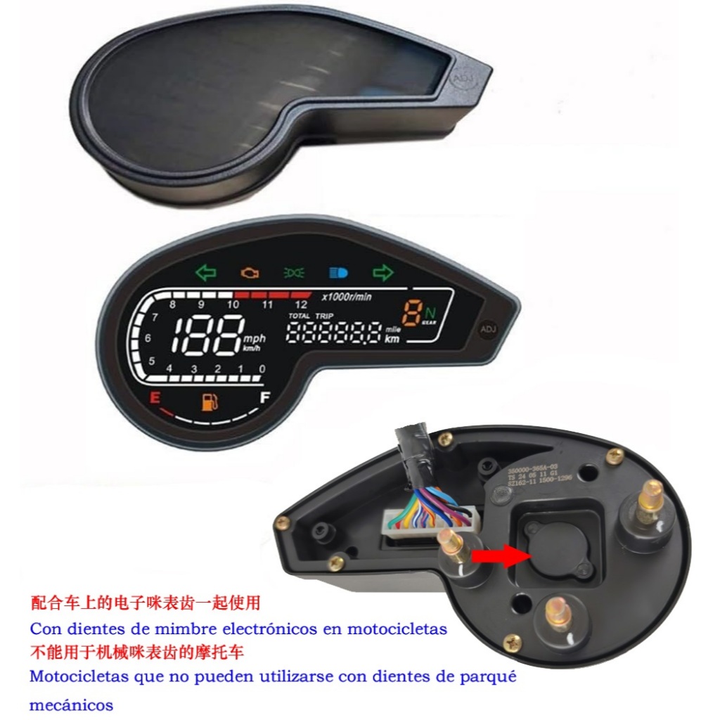 Para Italika dm 250x SHINERAY SHI 175 Painel Medidor Digital Motocicleta Velocímetro Vento crossmax 250 pro