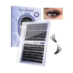 NAGARAKU 30D-40D DIY Cluster Cílios Postiços Preto Fosco Extensões De Adequados Para Iniciantes