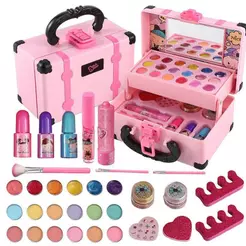 Kit De Maquiagem Infantil Lavável Portátil Conjunto Para Meninas