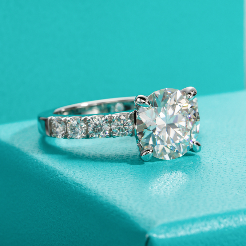 AnuClub Anel Noivado Moissanite 4.3ct D Cor Prata 925 + Brinde Corrente Diamante FRETE GRÁTIS em Oferta na Shopee