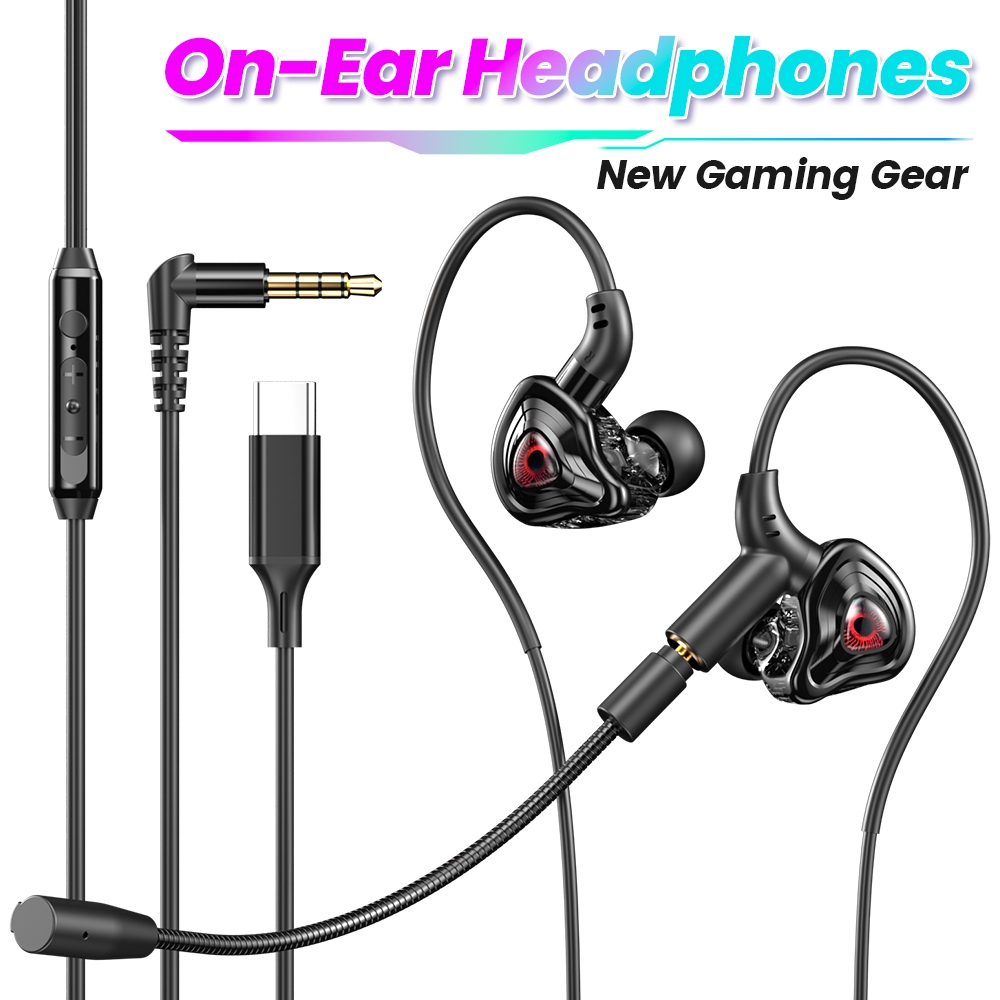 Fones De Ouvido Com Fio Para Jogadores Tipo C/3.5 Mm Jogos HiFi Bass Estéreo Esp