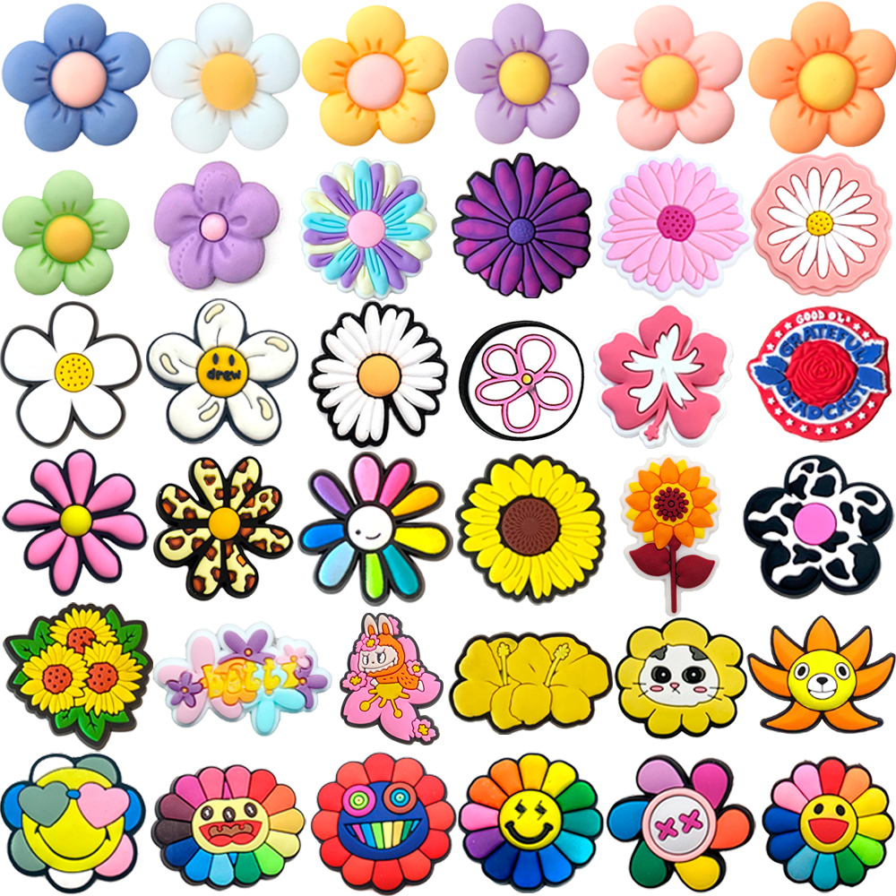 Encantos De Sapato 36 Decorações De Estilo Acessórios De PVC Com Botões De Flores De Girassol Presentes Ideais Para Mulh