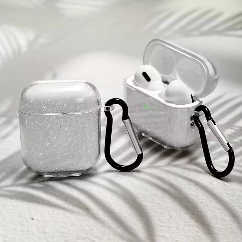 Capa Transparente Com Glitter Para Airpods Pro/Pro2 TPU Silicone Sem Fio Fone De Ouvido Protetora 3/4 em Oferta na Shopee