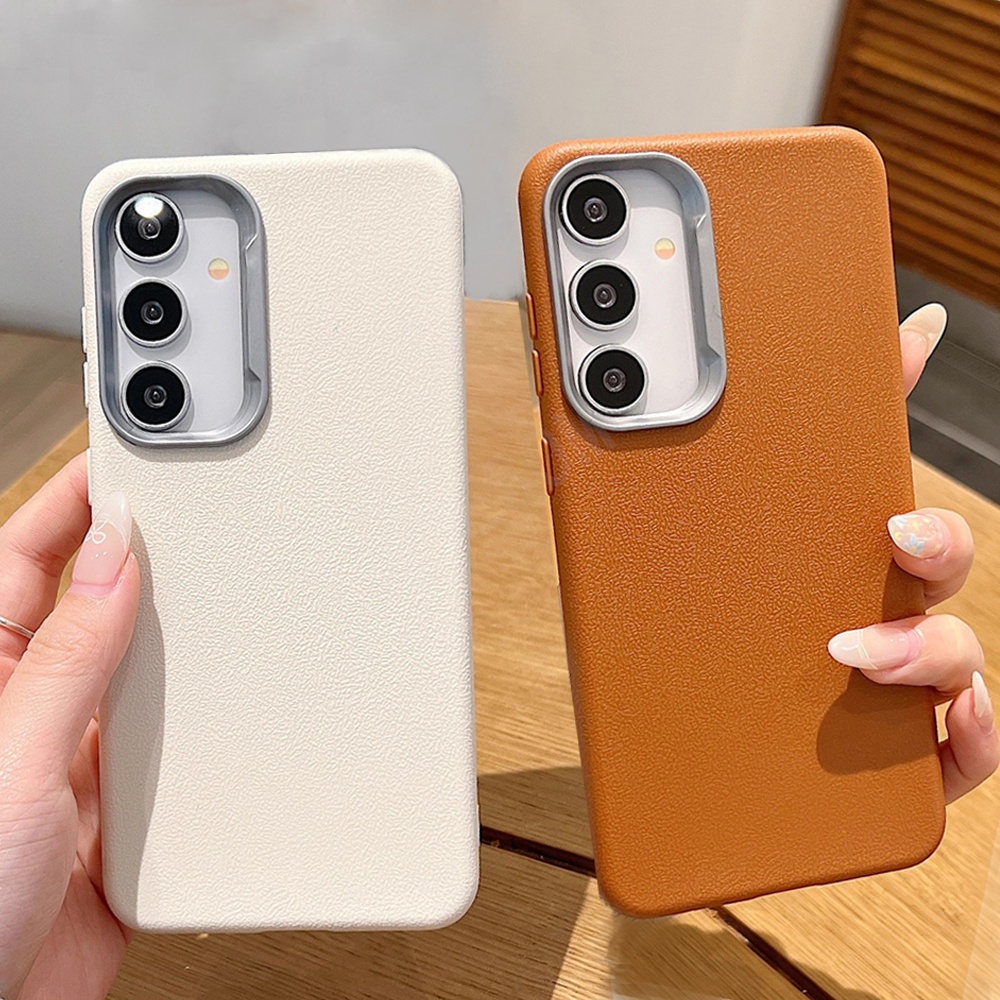 Para Samsung Galaxy A57 A37 A17 A16 A26 A36 A56 A15 A25 A35 A55 A14 A24 A34 A54 5G Pele De Couro Fosco Macio TPU Capa De