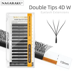 NAGARAKU Pontas Duplas 4D W Extensões De Cílios Em Forma Split Top 8 Pestanas Individuais Entrelaçadas