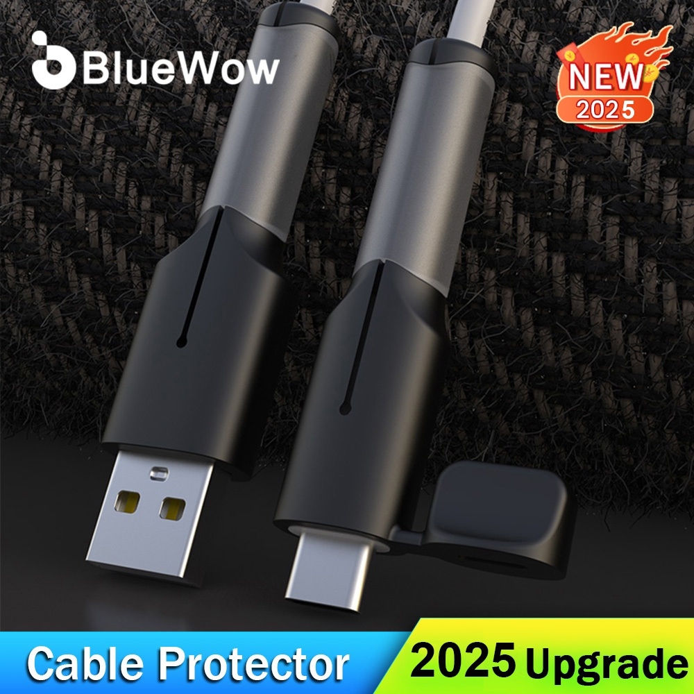 【 For Android 】 BlueWow USB Tipo C Protetor De Carregador De Silicone Macio/Cabo De Linha De Dados Bobinador Para em Oferta na Shopee