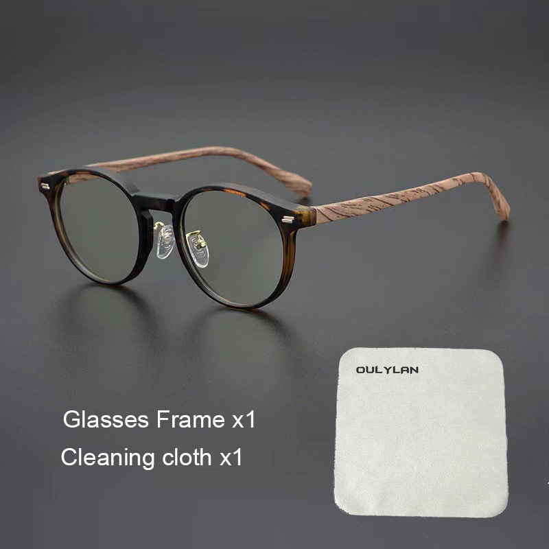 Novo retro Grão De Madeira Rebite Redondo Armação De Óculos Feminino Masculino 2024 Produto Tendência De Alta Qualidade em Oferta na Shopee
