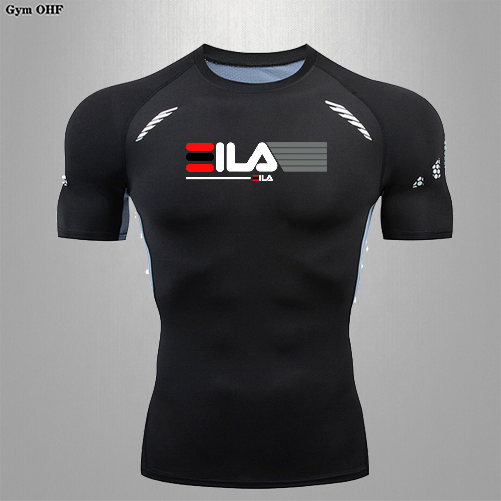 Camiseta Esportiva Masculina Estampada Manga Curta Verão Tops