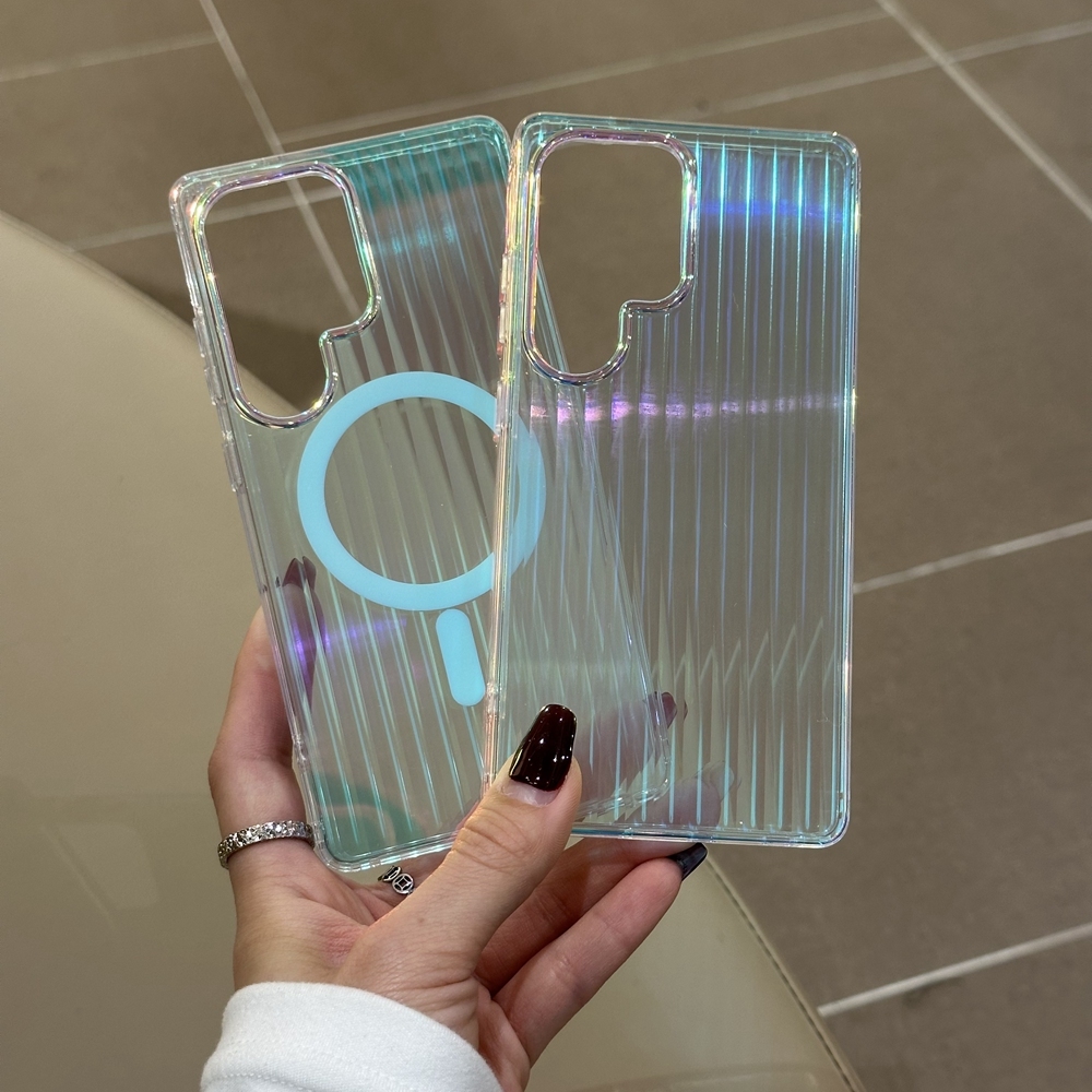 Listra Grão Claro Caso De Telefone Para Samsung Galaxy S23 S24 S25 FE S26 Ultra S25 Borda S24 Plus Cor Gradiente Capa De