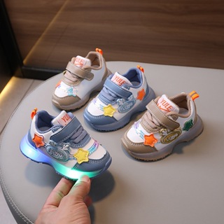 Tênis Infantil Menino Bebê Novo Estilo Moda Sapatos Leves Luminosos/Tênis Confortáveis de Sola Macia em Oferta na Shopee