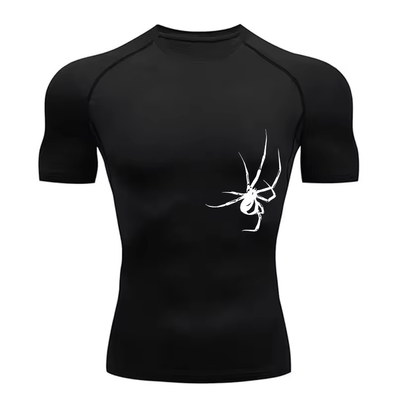 Verão de manga curta camiseta correndo camisa de compressão masculina respirável musculação topo exercício roupas de Fit