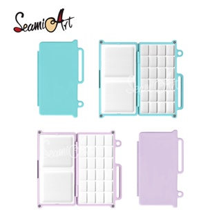 SeamiArt 1 Peça Caixa De Pintura De Plástico Magnética Portátil Para Viagem Livro Manual De Folhas Soltas Em Aquarela em Oferta na Shopee