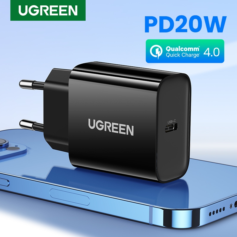 Carregador UGREEN Tipo C Carga Rápida QC4.0 PD20W Compatível Com iPhone 14 Pro Max Xiaomi em Oferta na Shopee