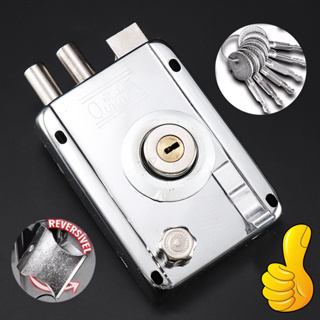 Fechadura Sobrepor cor Cromada Tetra para Portão e Porta Com Trava Dupla e 05 Copia De Chaves Tetra em Oferta na Shopee