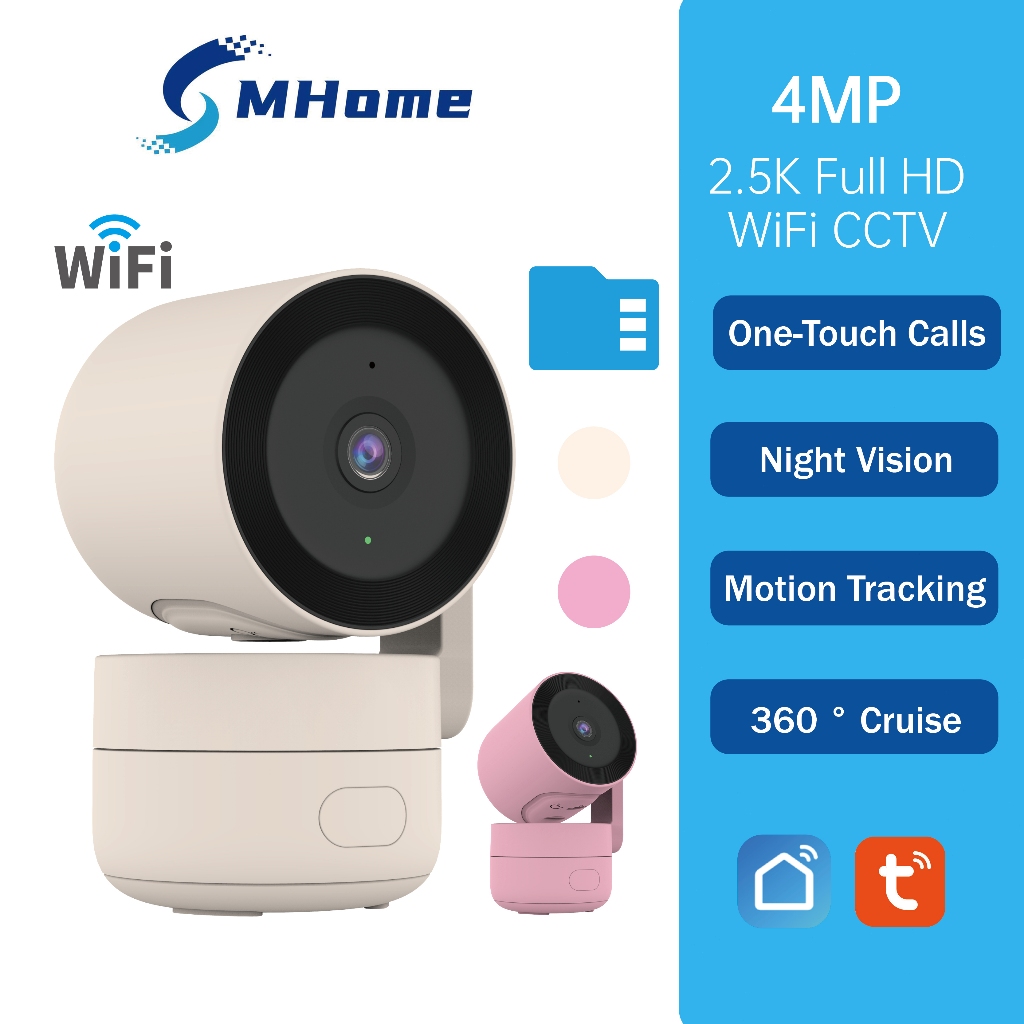 Câmera WiFi Interna Mhome CCTV 4MP Com Chamada De Um Toque , Panorâmica PTZ 360 , Detecção E Batida Humana , Compatível