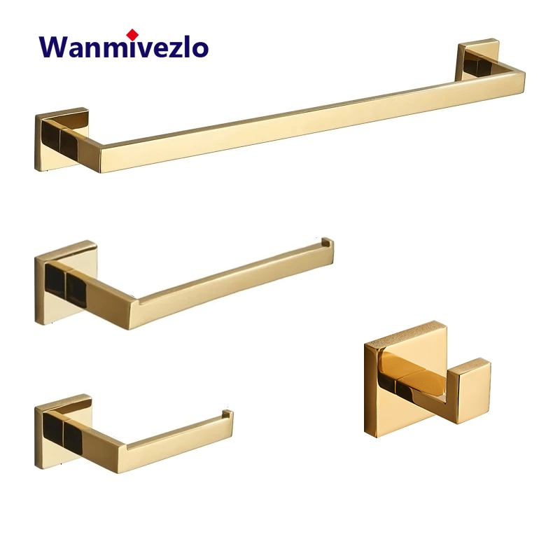 Kit De Acessórios Para Banheiro 4 Peças 40Cm/57Cm 304 Instalação De Perfuração De Aço Inox...