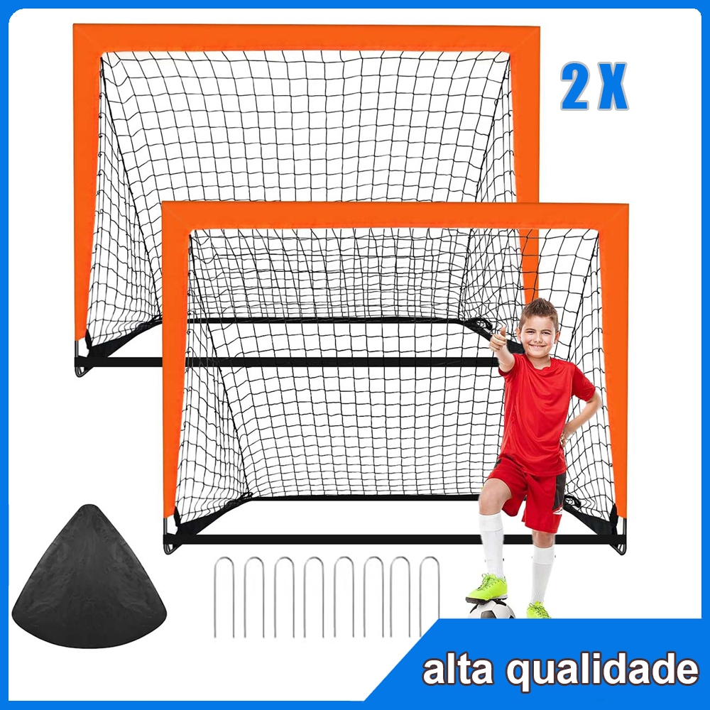 2 gol de futebol em PVC gol de futebol laranja jardim ao ar livre gol de futebol