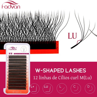 Fadavn Cílios 12 Linhas M (LU) Curl YY 3D 4D 5D W Forma Fox Style Extensões De Volume Brasileiro em Oferta na Shopee