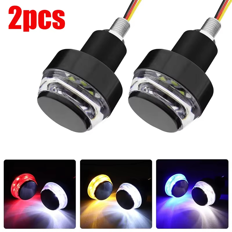 12V CNC Sinal De Volta Da Motocicleta LED Lidar Com Barra Final Pisca Para 22mm Guiador Luz Piscando Moto