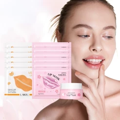 Nutrir E Revitalizar : LAIKOU Sakura Lip Care Set Hidratante Suavizante Pele Labial Conjunto De 13 Unidades