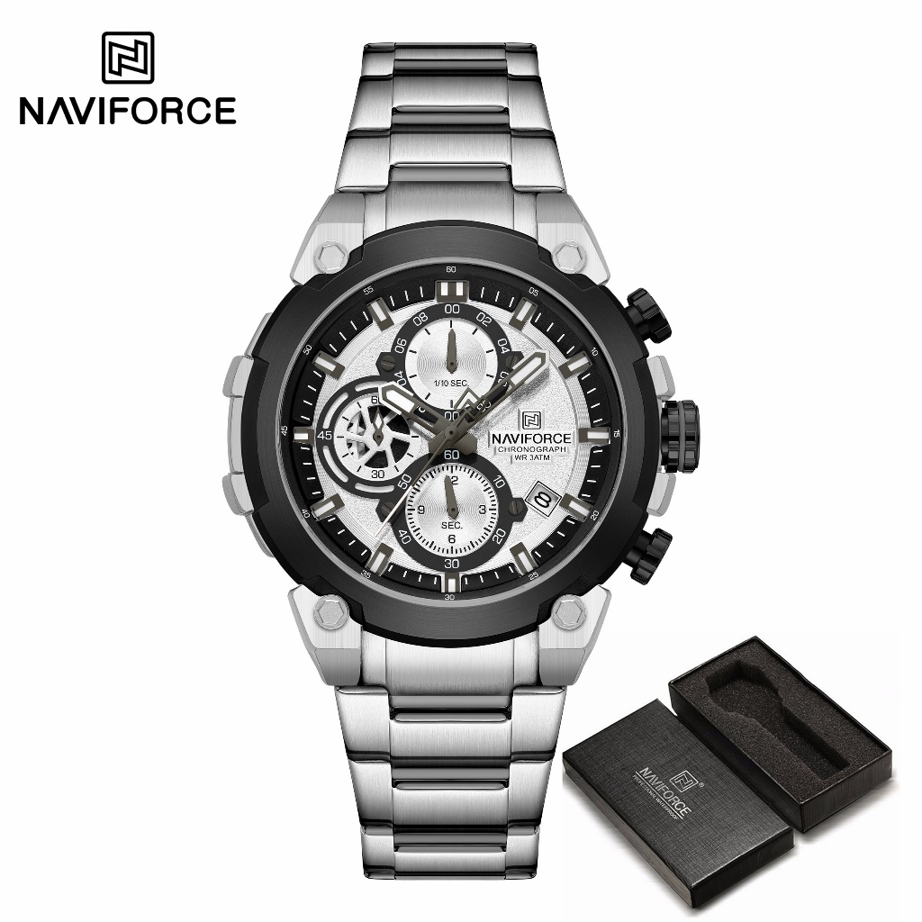NAVIFORCE 8071 Relógio Masculino À Prova D'água Padrão Maduro Empresarial