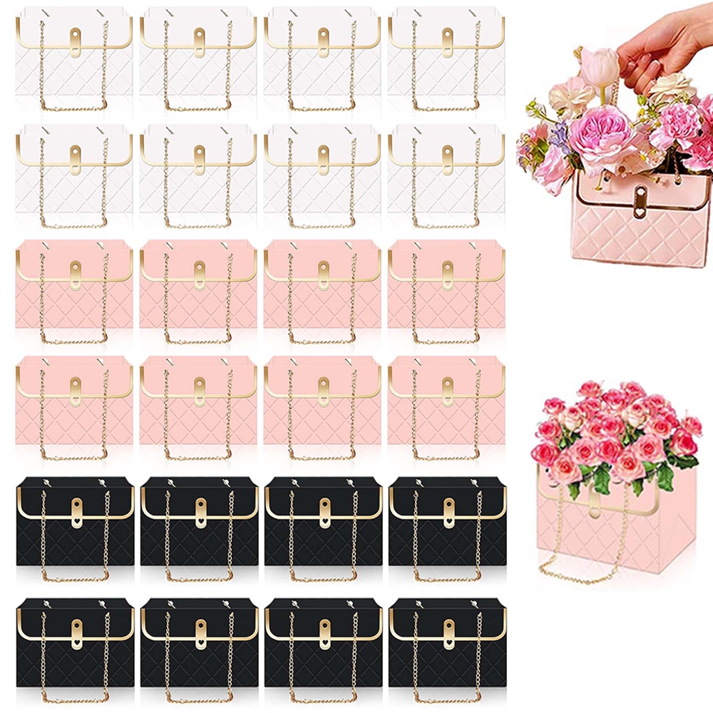 Saco de papel para caixa de presente de flores de 24 peças, buquê 15x10x10.5cm em Oferta na Shopee