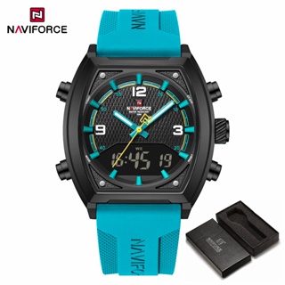 NAVIFORCE 9242 Relógio Masculino Com Pulseira De Silicone Mostrador Minimalista E Display Duplo em Oferta na Shopee