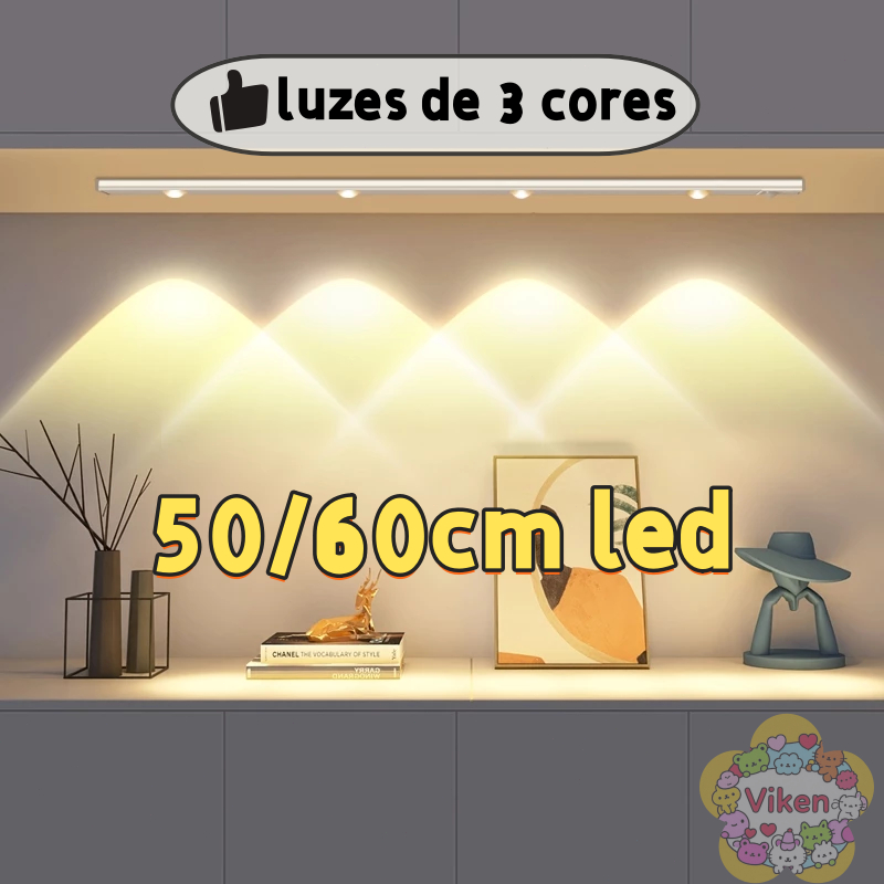 60CM Luz LED Sem Fio sensor De Inteligente Do Guarda-Roupa Quarto De Conveniência Carregamento USB em Oferta na Shopee