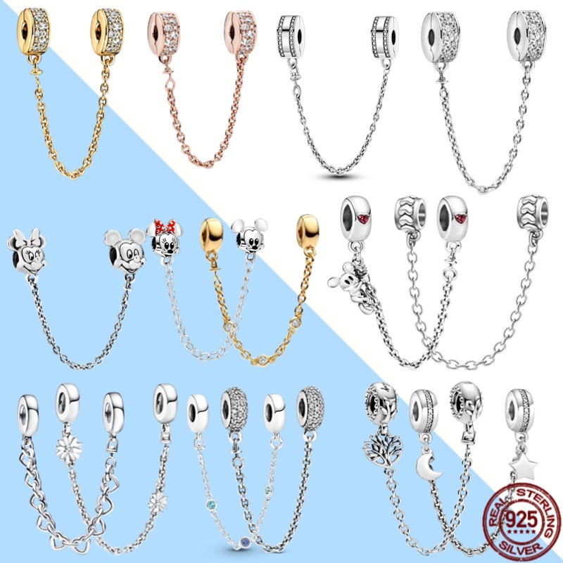 Venda quente 925 corrente de segurança série pingente, adequado para 925 prata esterlina Original pulseira feminina DIY