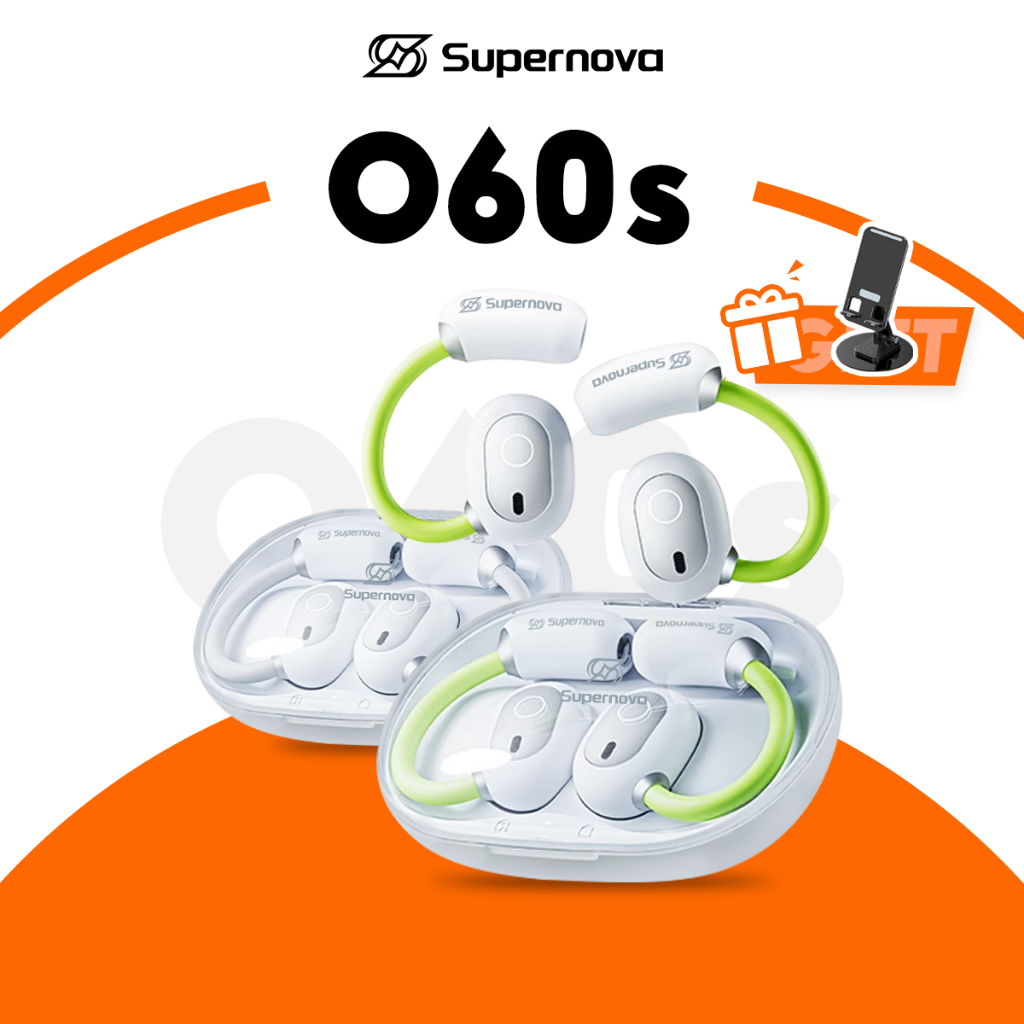Supernova O60s Fone De Ouvido Bluetooth Aberto Wearable Fones Estéreo Hi-Fi Som Controle Toque 5.3 em Oferta na Shopee