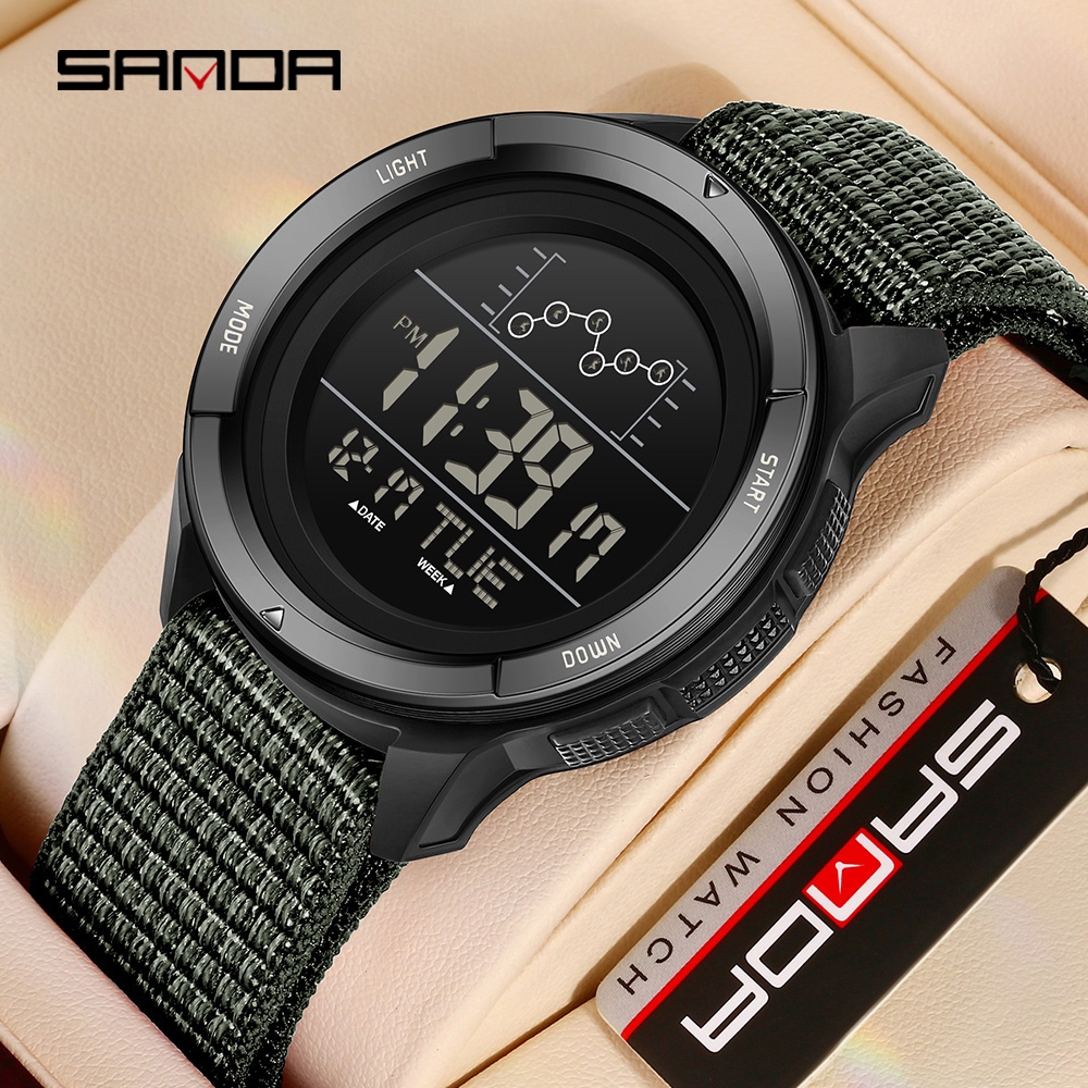 SANDA 2198 Relógio Eletrônico Estudante Multifuncional Display Único À Prova D'água LED Masculino-20 em Oferta na Shopee