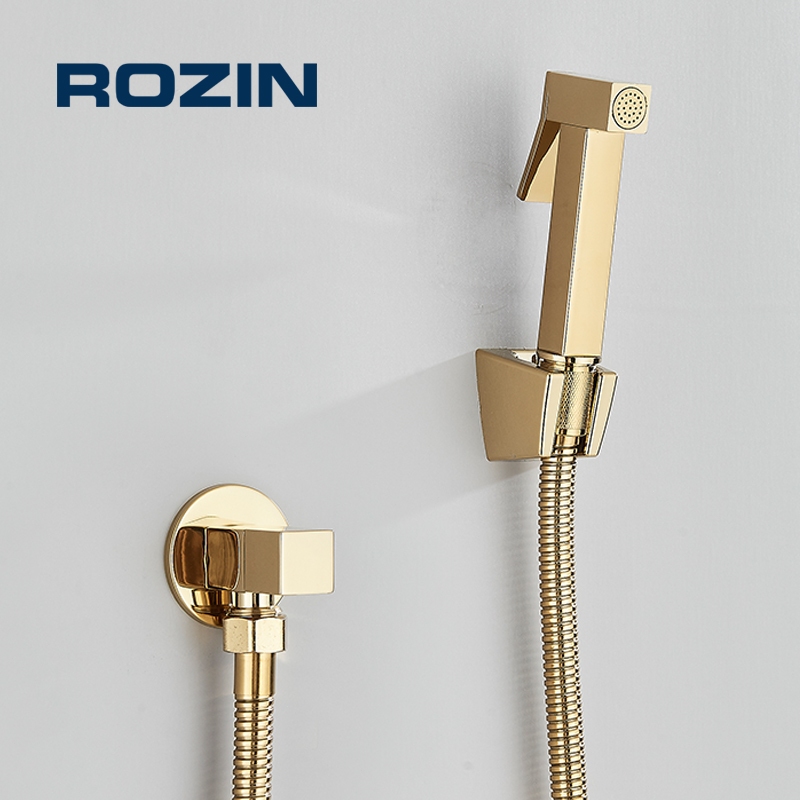 Ducha Higiênica Aço Inoxidável Para Kit Banheiro Ouro,1/4 De Volta Com Pulverizador Bidê 100% Metal em Oferta na Shopee