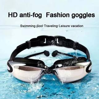 Óculos De Natação Profissional Anti-Embaçamento Com Protetor De Ouvido Óculos de Mergulho Para Piscina Mar em Oferta na Shopee