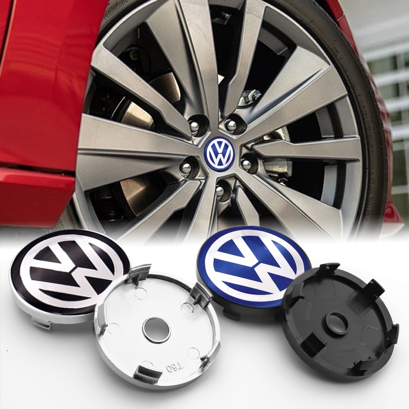 4 Peças 60mm Estilo Do Carro Roda Hub Centro Tampa Aro Emblema Volkswagen GTI R-Line Polo T5 Golf Passat Scirocco