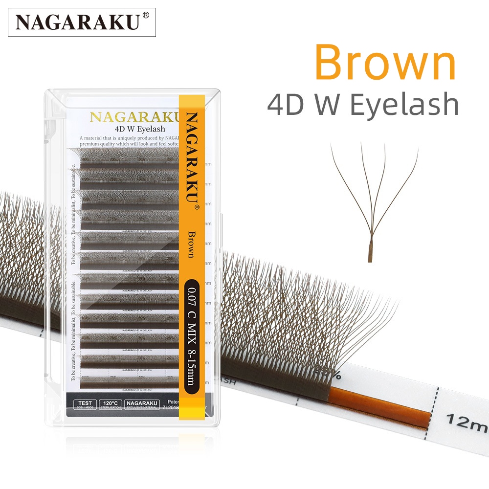 NAGARAKU Marrom W Forma 4D Extensões De Cílios Natural Denso Fofo Trevo Postiços em Oferta na Shopee