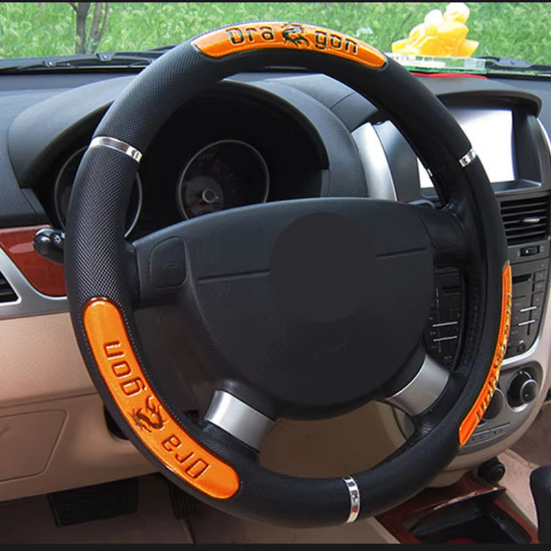 Capa Para Volante De Carro , Nova Protetora Reflexiva De Couro artificial Com design Elástico