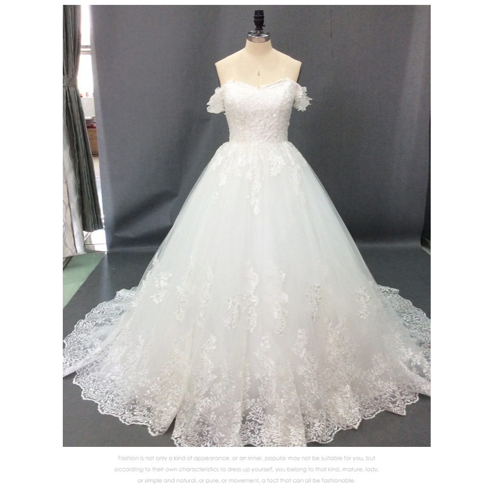 Vestido De Noiva De Renda Europeu E Americano Novo Principal De Um Ombro plus size Fabricante De Trilha Em Estoque Para — imagem 2 de 2