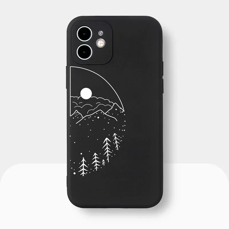 Detalhes do Casal Dos Desenhos Animados Aesth Sol Lua Silicone À Prova De Choque Caso De Telefone Para Apple iPhone 15 14 13 12 11 1