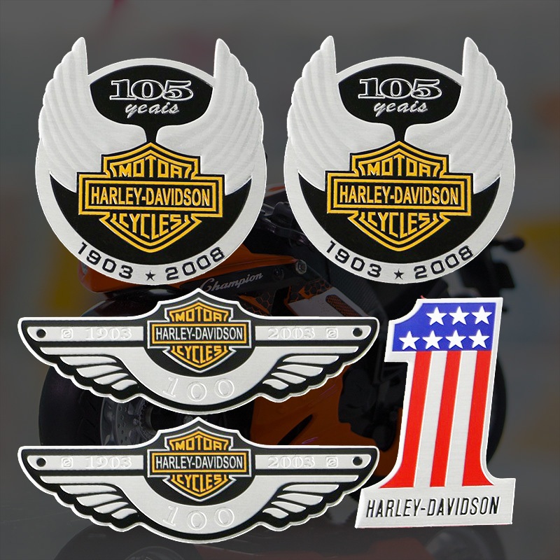 Decalque E Adesivo Padrão De Alumínio Com Emblema Harley Moto De Alta Qualidade