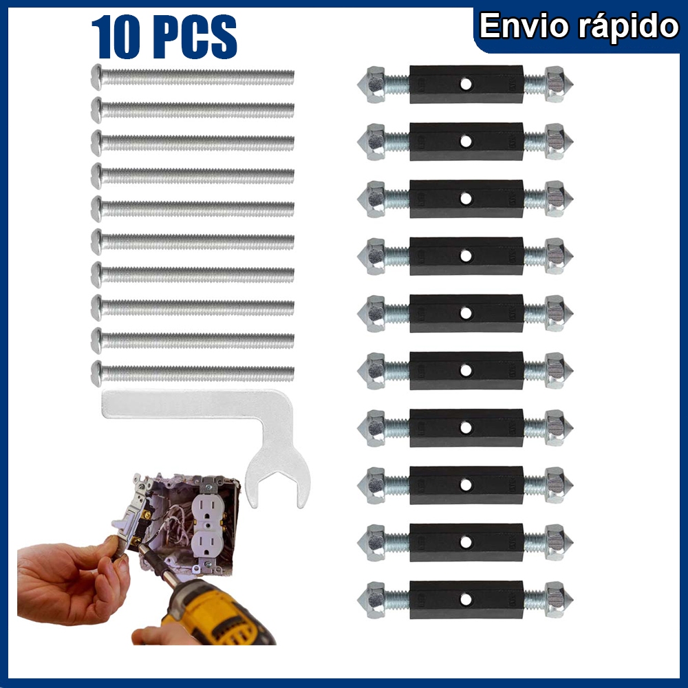 10 pçs caixa de montagem na parede interruptor soquete caixa tipo Kit reparo fita ferramenta parafuso haste suporte