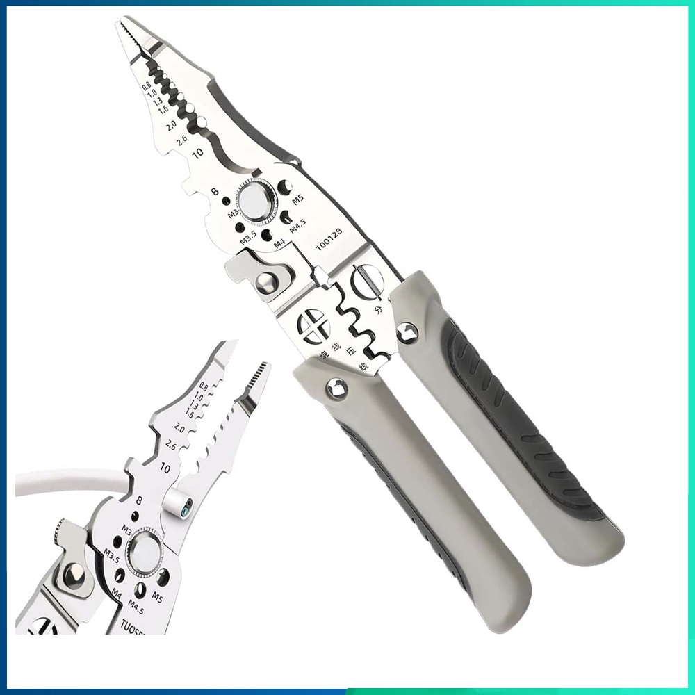 Ferramenta descascadora de cabos de fio, alicate cortador, ferramenta de crimpagem ajustável, ferramenta de crimpagem pa