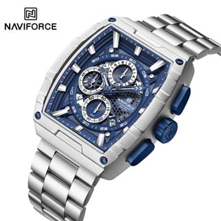 NAVIFORCE Relógio Masculino Moda Esporte Militar Aço Inoxidável Quartzo Cronógrafo 8066 em Oferta na Shopee