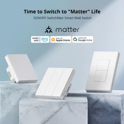 SONOFF M5 Matter 120 White SwitchMan Interruptor De Parede Inteligente Botão De Pressão Mecânica Smart Home Controller Trabalho Com Alexa Google Assistant