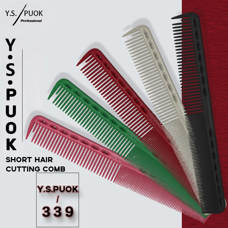 YS 339 Master Barber Comb Pente De Corte Fino Largo Carbono 230 ° C Cabeleireiro Resistente Ao Calor Com Dente-14 Furos