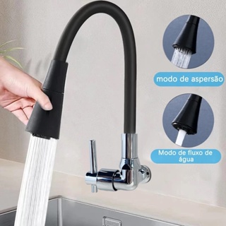 Torneira Gourmet Flexível Cozinha Parede preto em Oferta na Shopee